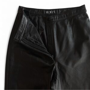 Vintage 90s Black Leather High Waisted Pants - NWOT